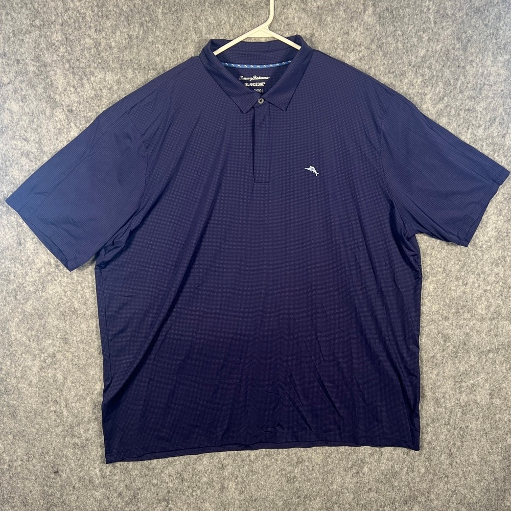Tommy Bahama IslandZone Mens 3XLT Navy Blue Micro Dot Performance Polo Shirt